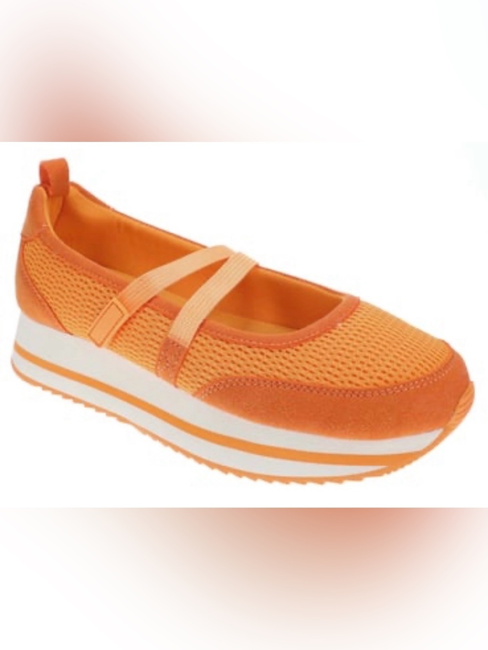 Masseys Women's Orange Mesh Slip-On Platform Flats Size 8.5